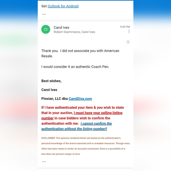 Vintage COACH Wallet Pens- Rare-No offers please. $14 for one/Set of 8 pens $85 - Picture 5 of 5